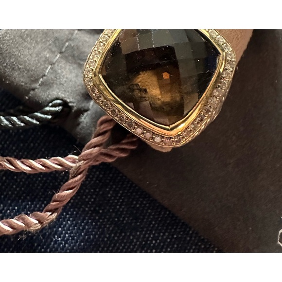 David Yurman Authentic Albion Smoky Qtz., Sterling Silver/18K Gold, Pave Diamond - Picture 4 of 11